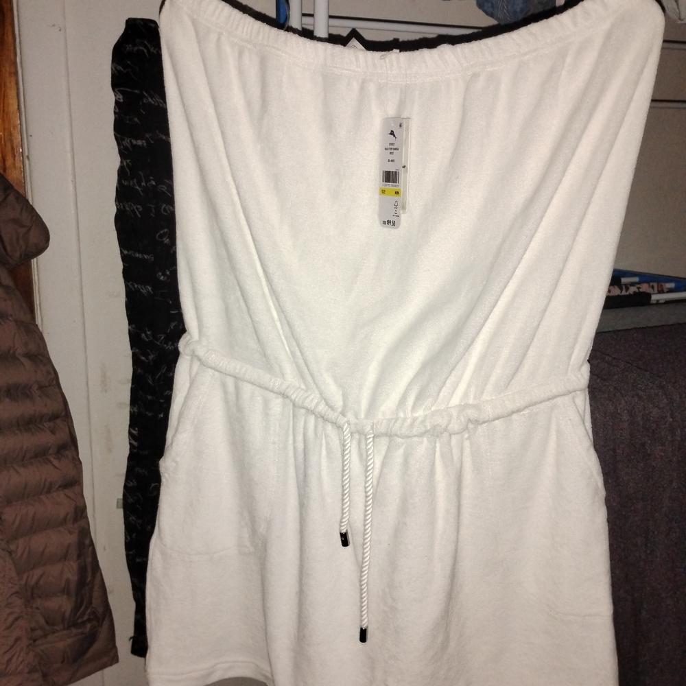 Tommy Bahama Strapless White Dress with Drawstring